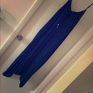 Navy Blue Maxi Dress with Pockets